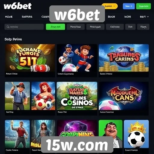 Variedade de jogos disponíveis no w6bet